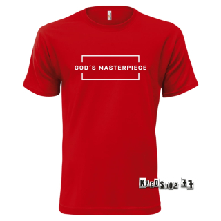 Kresťanské tričko - God is Masterpiece - Tmavo červené 01