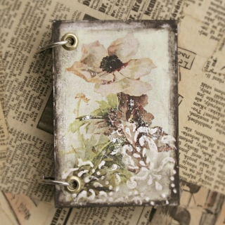 Malý zápisník - Vintage kvety 02